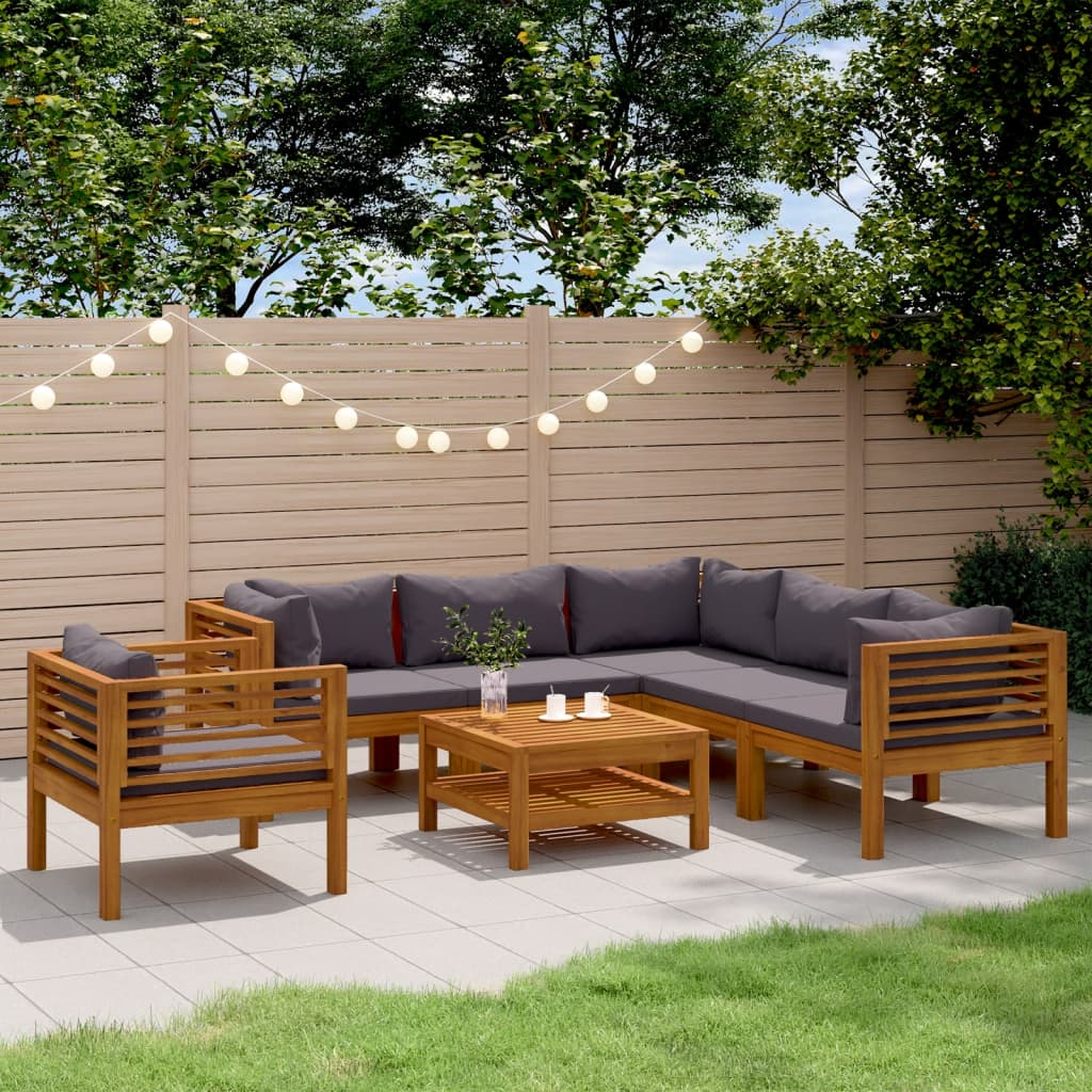 Set Mobilier De Grădină Cu Perne, 4 Piese, Lemn Masiv De Acacia