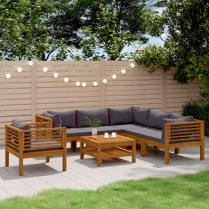 Set Mobilier De Grădină Cu Perne, 4 Piese, Lemn Masiv De Acacia