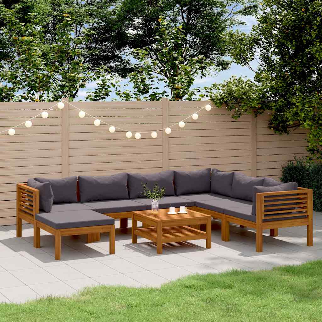 Set Mobilier De Grădină Cu Perne, 4 Piese, Lemn Masiv De Acacia