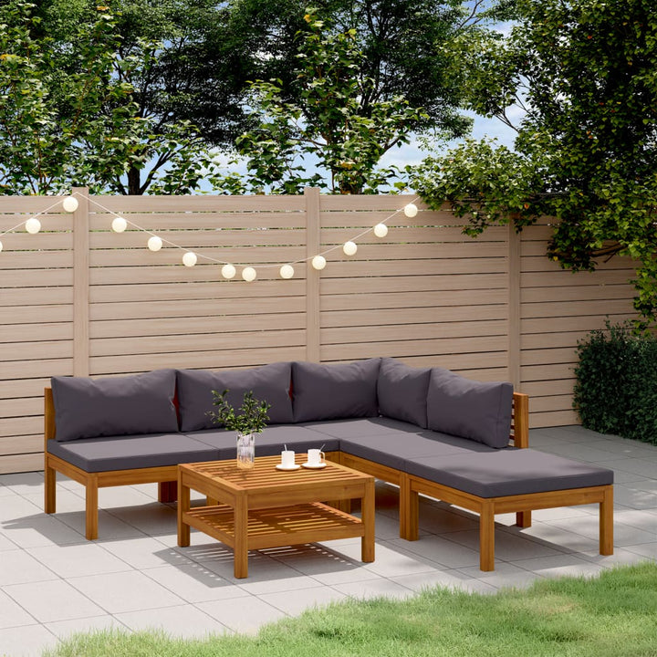 Set Mobilier De Grădină Cu Perne, 4 Piese, Lemn Masiv De Acacia