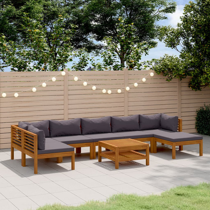 Set Mobilier De Grădină Cu Perne, 4 Piese, Lemn Masiv De Acacia