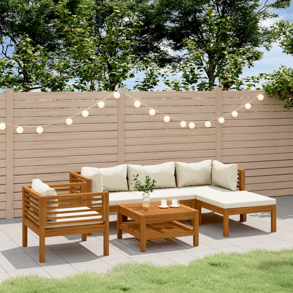 Set Mobilier De Grădină Cu Perne, 4 Piese, Lemn Masiv De Acacia