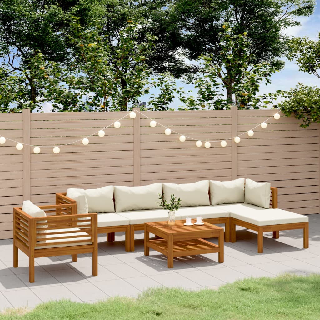 Set Mobilier De Grădină Cu Perne, 4 Piese, Lemn Masiv De Acacia