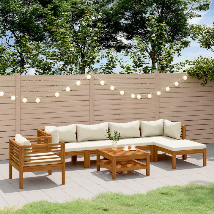 Set Mobilier De Grădină Cu Perne, 4 Piese, Lemn Masiv De Acacia