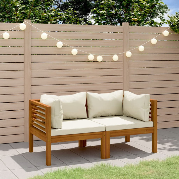 Set Mobilier De Grădină Cu Perne, 4 Piese, Lemn Masiv De Acacia