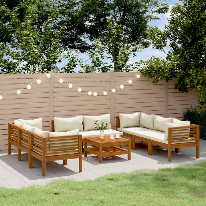 Set Mobilier De Grădină Cu Perne, 4 Piese, Lemn Masiv De Acacia