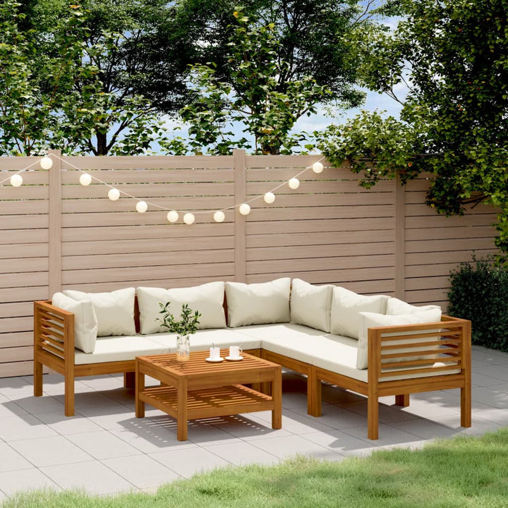Set Mobilier De Grădină Cu Perne, 4 Piese, Lemn Masiv De Acacia