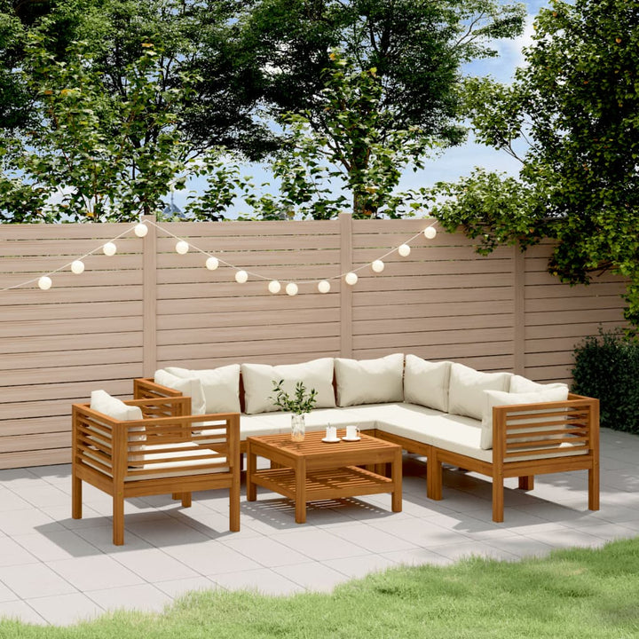 Set Mobilier De Grădină Cu Perne, 4 Piese, Lemn Masiv De Acacia