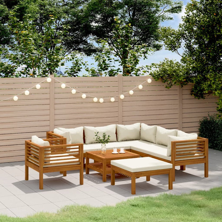 Set Mobilier De Grădină Cu Perne, 4 Piese, Lemn Masiv De Acacia