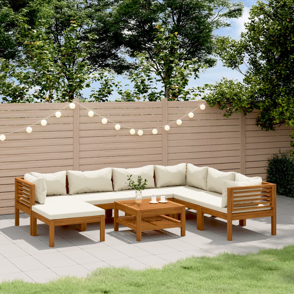 Set Mobilier De Grădină Cu Perne, 4 Piese, Lemn Masiv De Acacia