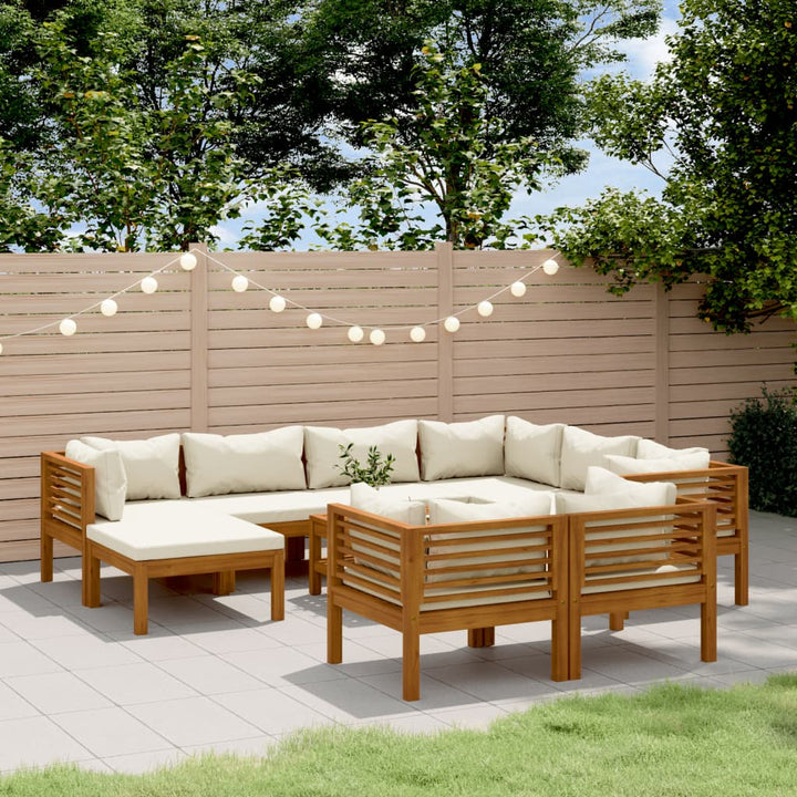 Set Mobilier De Grădină Cu Perne, 4 Piese, Lemn Masiv De Acacia