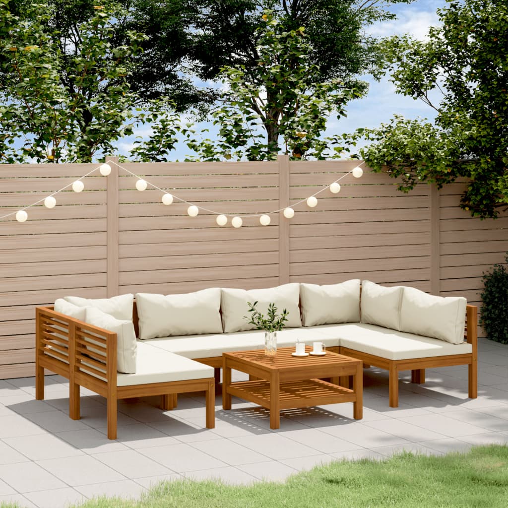 Set Mobilier De Grădină Cu Perne, 4 Piese, Lemn Masiv De Acacia