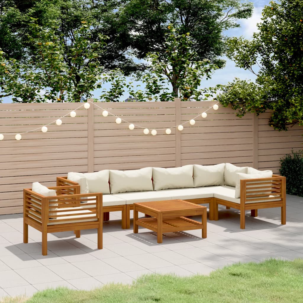 Set Mobilier De Grădină Cu Perne, 4 Piese, Lemn Masiv De Acacia