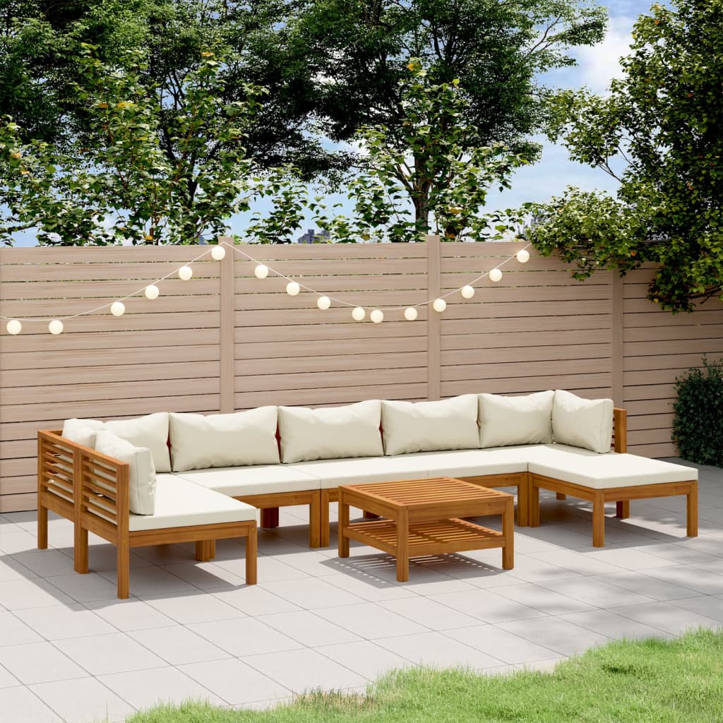 Set Mobilier De Grădină Cu Perne, 4 Piese, Lemn Masiv De Acacia