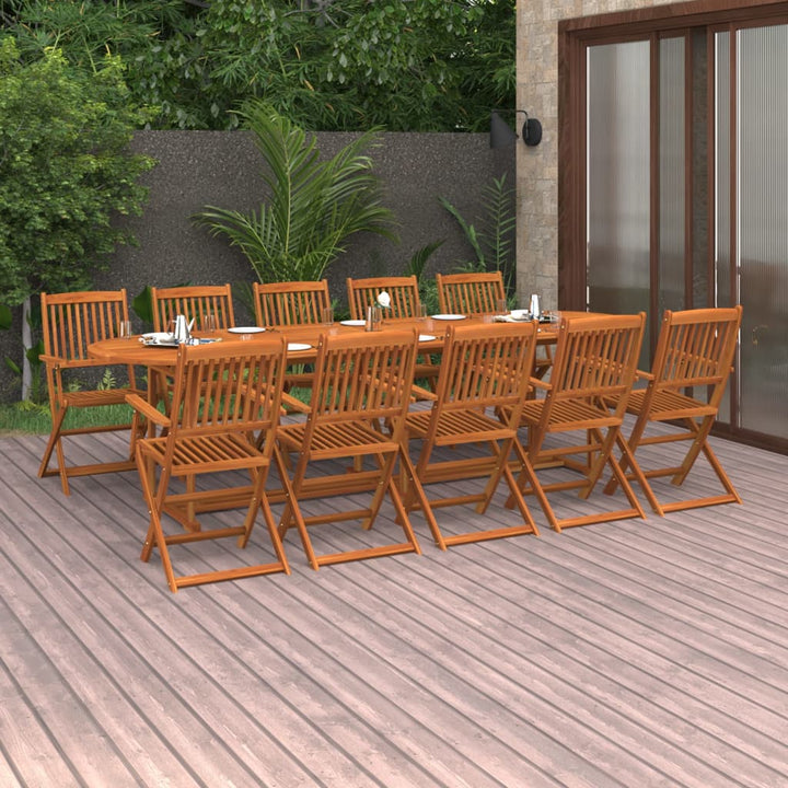Set Mobilier De Grădină 13 Piese 280X90X75Cm, Lemn Masiv Acacia