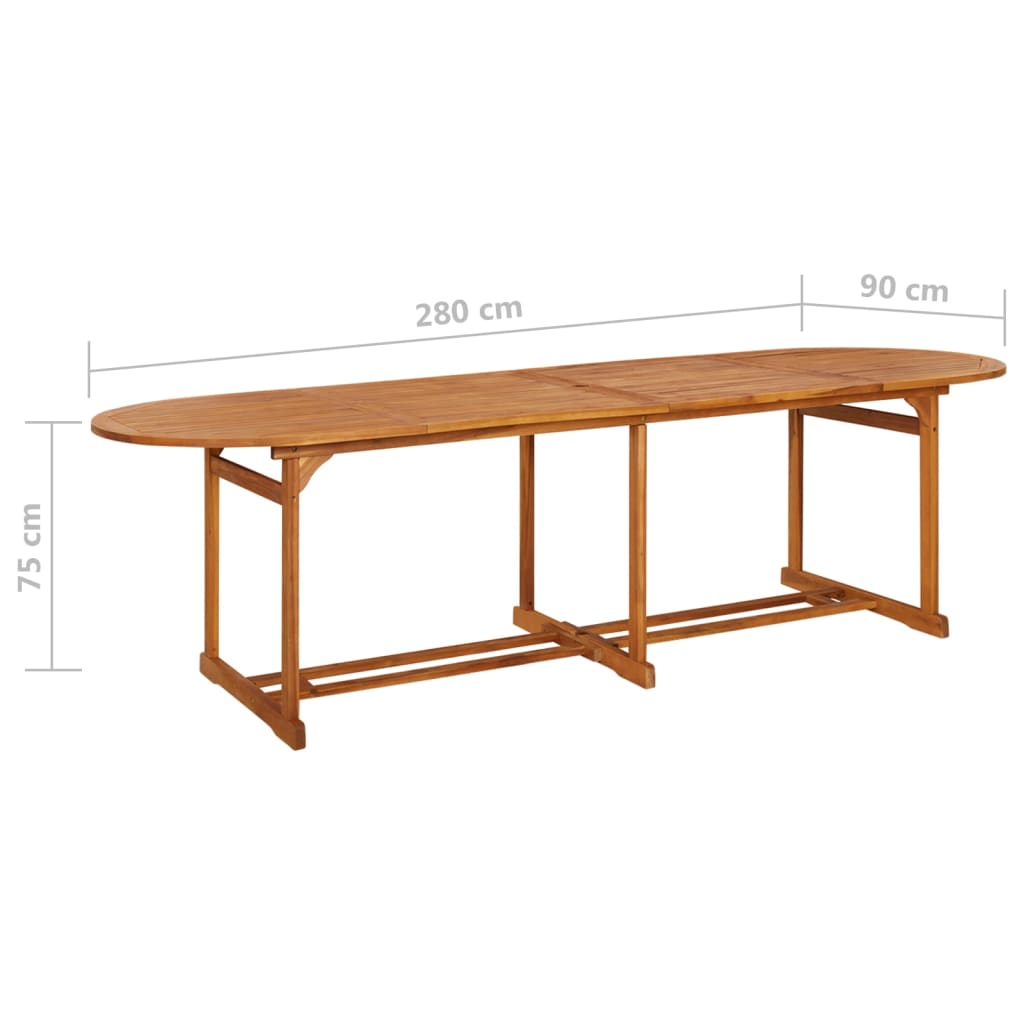 Set Mobilier De Grădină 13 Piese 280X90X75Cm, Lemn Masiv Acacia