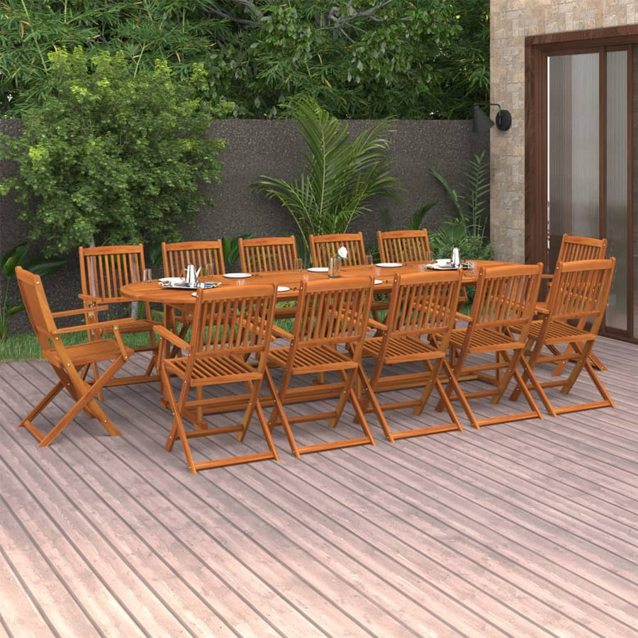 Set Mobilier De Grădină 13 Piese 280X90X75Cm, Lemn Masiv Acacia