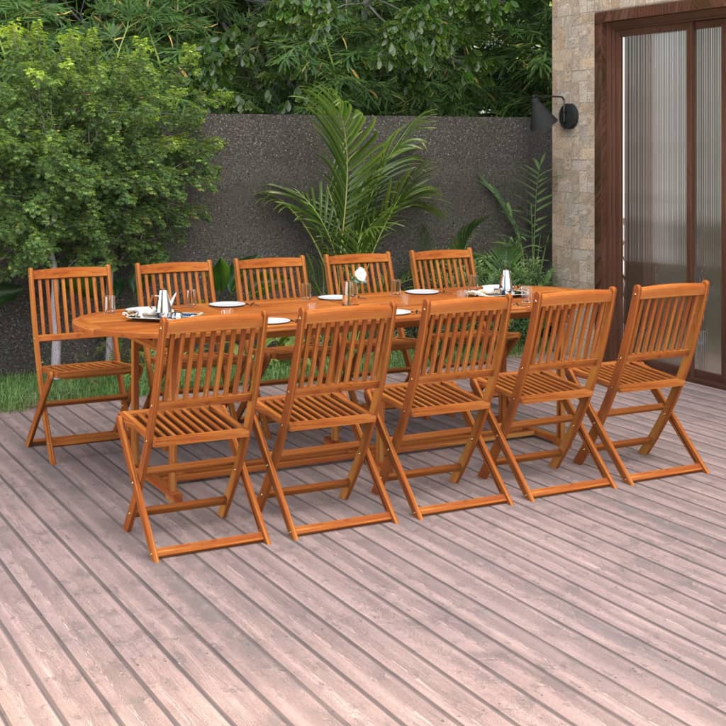 Set Mobilier De Grădină 13 Piese 280X90X75Cm, Lemn Masiv Acacia