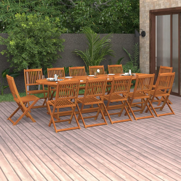 Set Mobilier De Grădină 13 Piese 280X90X75Cm, Lemn Masiv Acacia