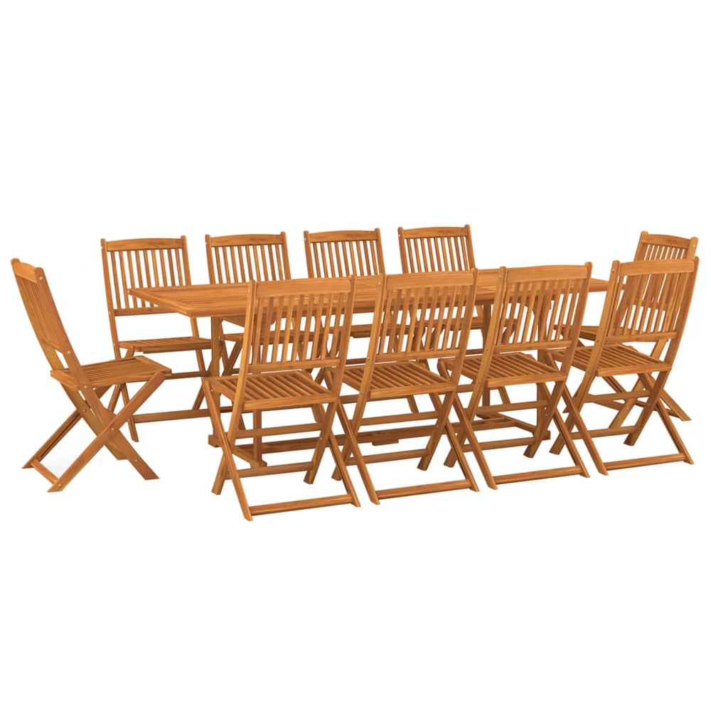 Set Mobilier De Grădină 11 Piese 220X90X75Cm, Lemn Masiv Acacia