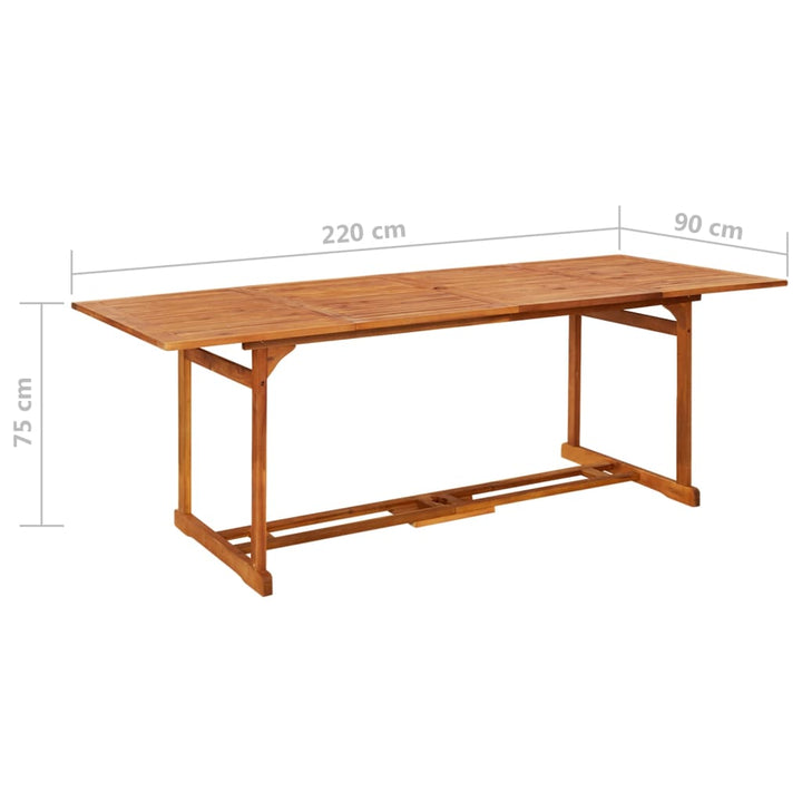 Set Mobilier De Grădină 11 Piese 220X90X75Cm, Lemn Masiv Acacia