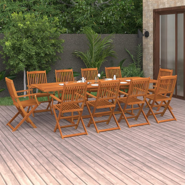 Set Mobilier De Grădină 13 Piese 280X90X75Cm, Lemn Masiv Acacia