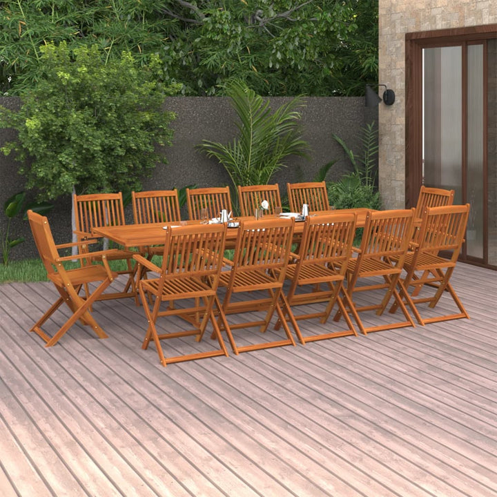 Set Mobilier De Grădină 13 Piese 280X90X75Cm, Lemn Masiv Acacia