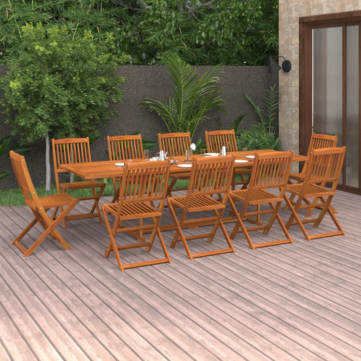 Set Mobilier De Grădină 13 Piese 280X90X75Cm, Lemn Masiv Acacia