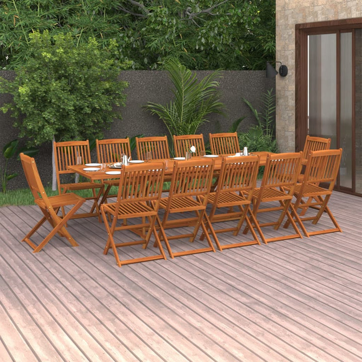 Set Mobilier De Grădină 13 Piese 280X90X75Cm, Lemn Masiv Acacia