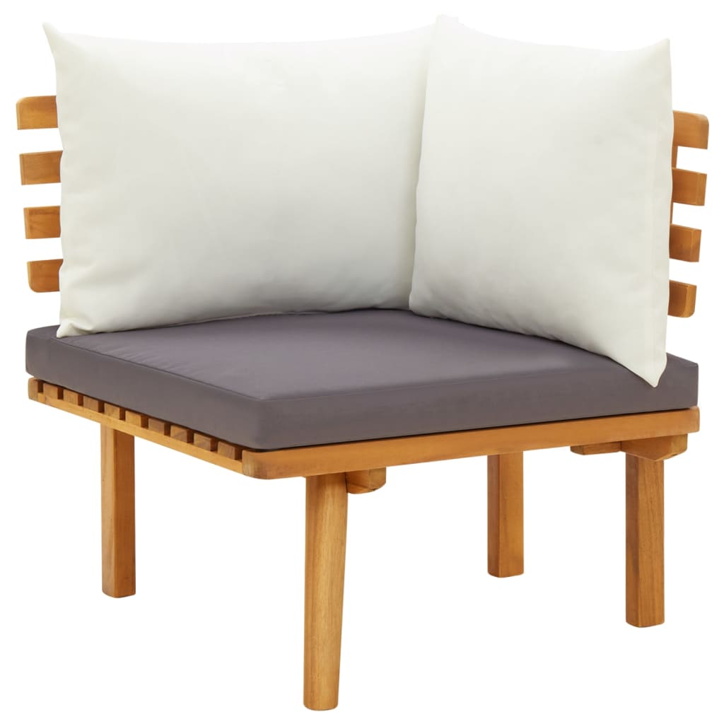 Set Mobilier De Grădină Cu Perne, 12 Piese, Lemn Masiv Acacia
