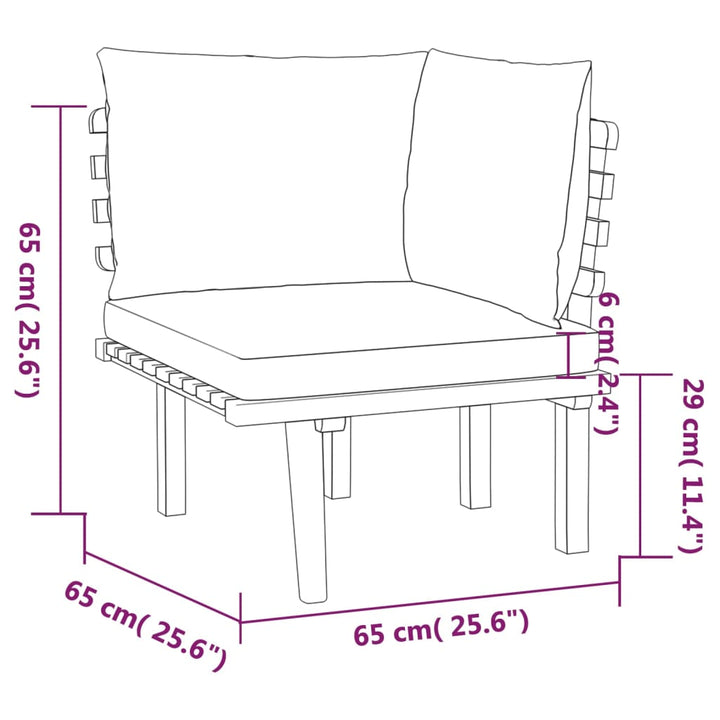 Set Mobilier De Grădină Cu Perne, 12 Piese, Lemn Masiv Acacia
