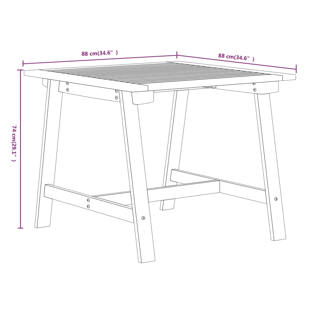 Set Mobilier De Grădină, 5 Piese, Lemn Masiv De Acacia