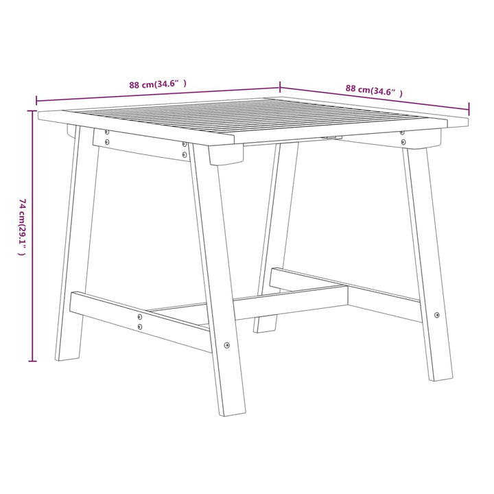 Set Mobilier De Grădină, 5 Piese, Lemn Masiv De Acacia