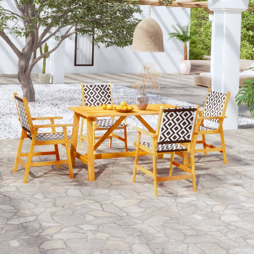 Set Mobilier De Grădină, 5 Piese, Lemn Masiv De Acacia