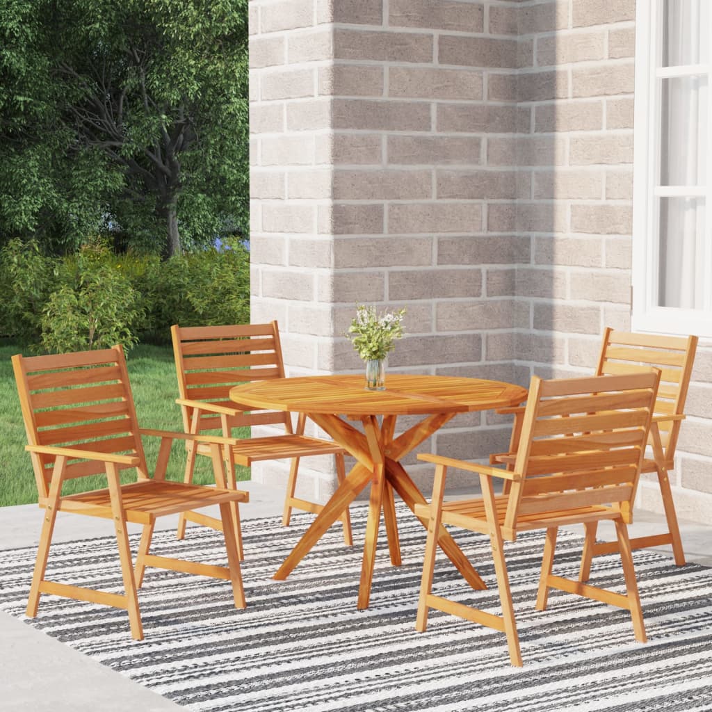 Set Mobilier De Grădină, 5 Piese, Lemn Masiv De Acacia