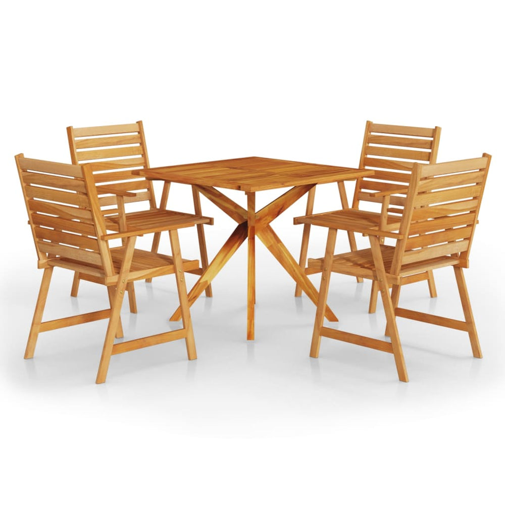 Set Mobilier De Grădină, 5 Piese, Lemn Masiv De Acacia