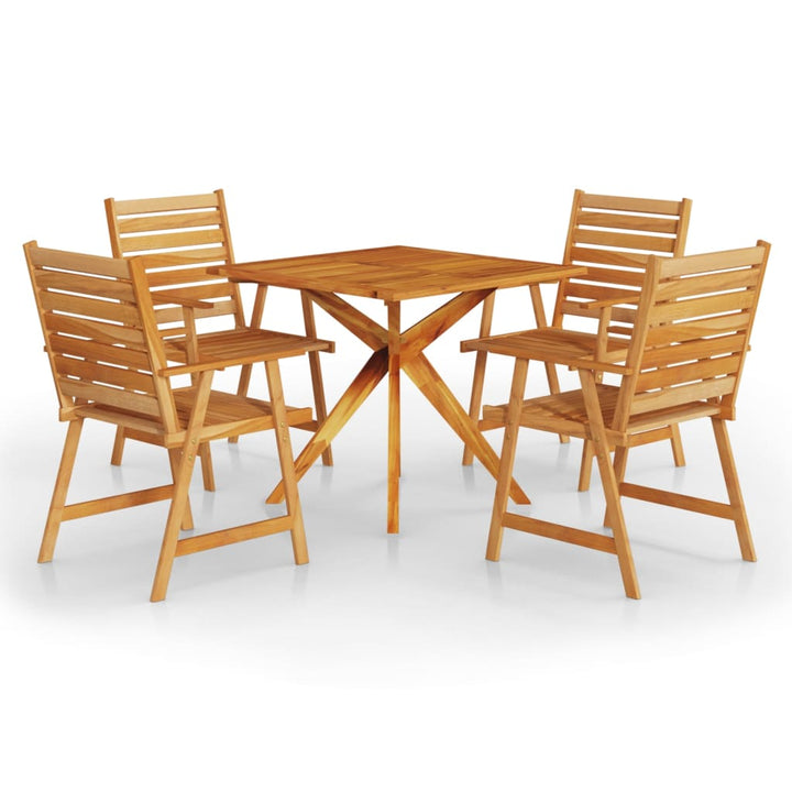 Set Mobilier De Grădină, 5 Piese, Lemn Masiv De Acacia