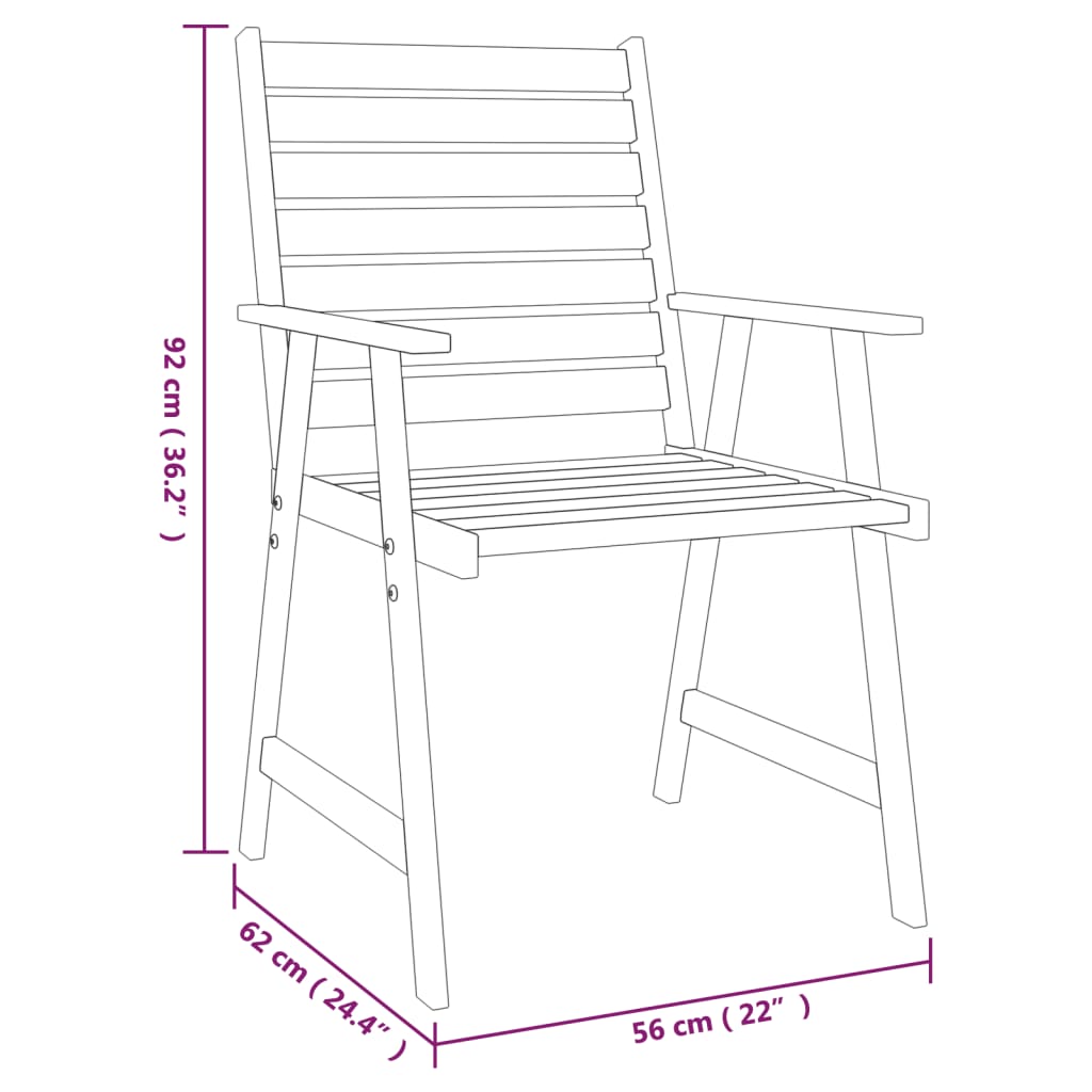 Set Mobilier De Grădină, 5 Piese, Lemn Masiv De Acacia