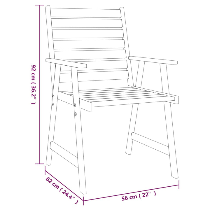 Set Mobilier De Grădină, 5 Piese, Lemn Masiv De Acacia