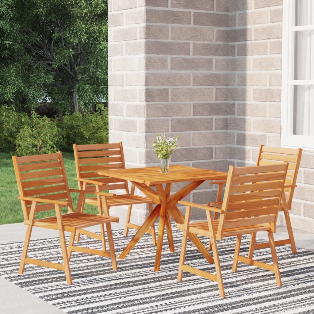 Set Mobilier De Grădină, 5 Piese, Lemn Masiv De Acacia