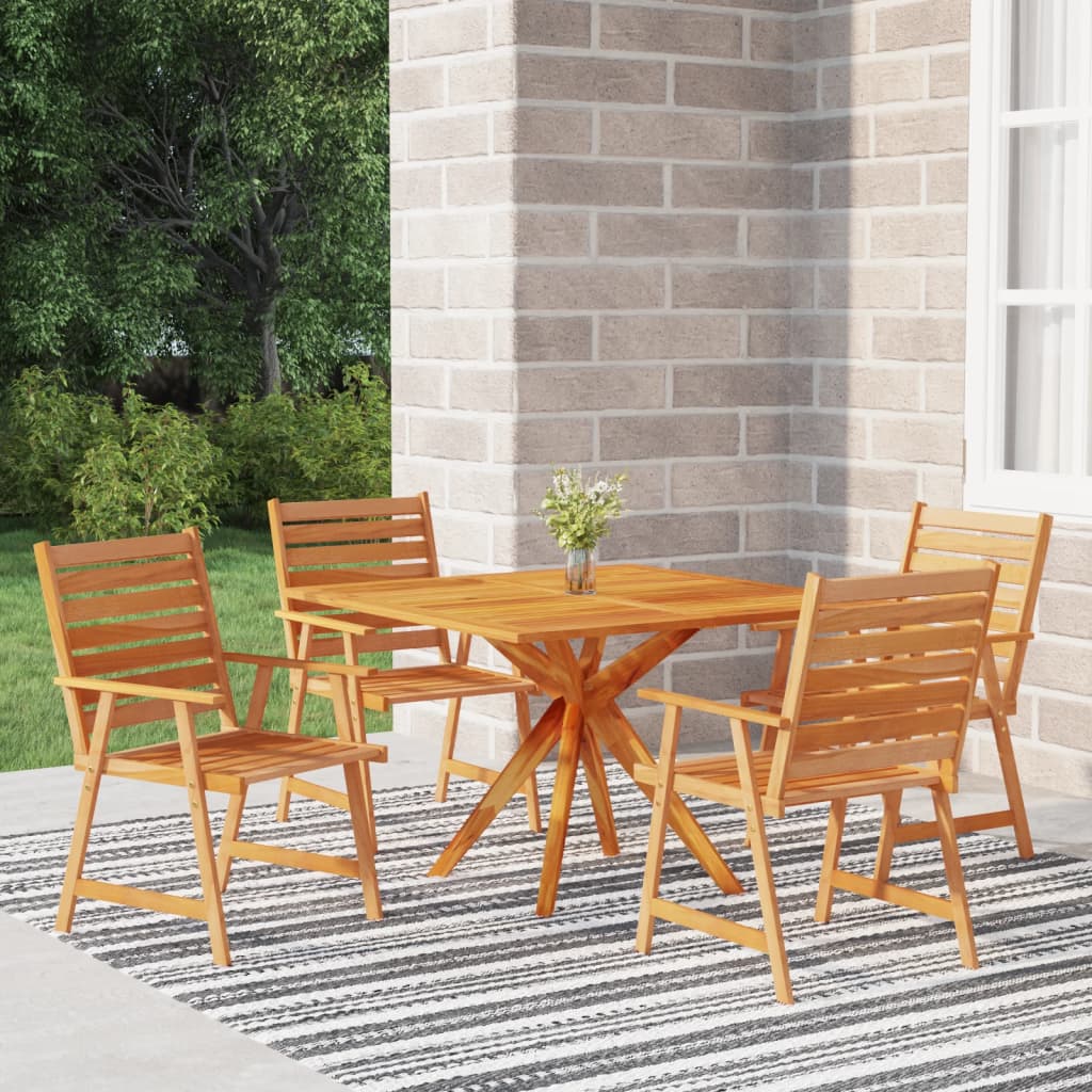 Set Mobilier De Grădină, 5 Piese, Lemn Masiv De Acacia