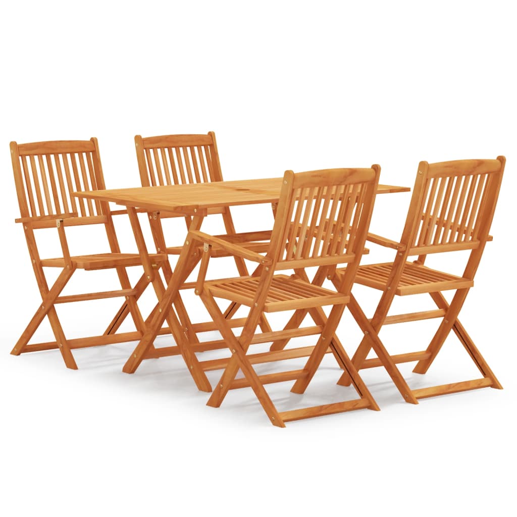 Set Mobilier De Exterior Pliabil, 7 Piese, Lemn Masiv Eucalipt