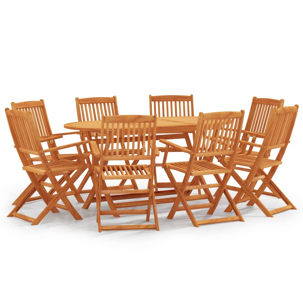 Set Mobilier De Exterior Pliabil, 7 Piese, Lemn Masiv Eucalipt