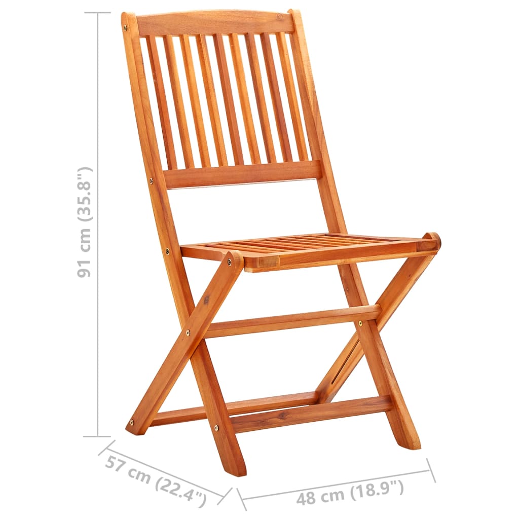 Set Mobilier De Exterior Pliabil, 7 Piese, Lemn Masiv Eucalipt