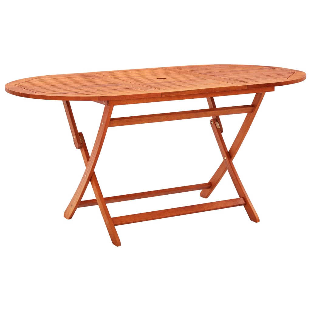 Set Mobilier De Exterior Pliabil, 7 Piese, Lemn Masiv Eucalipt