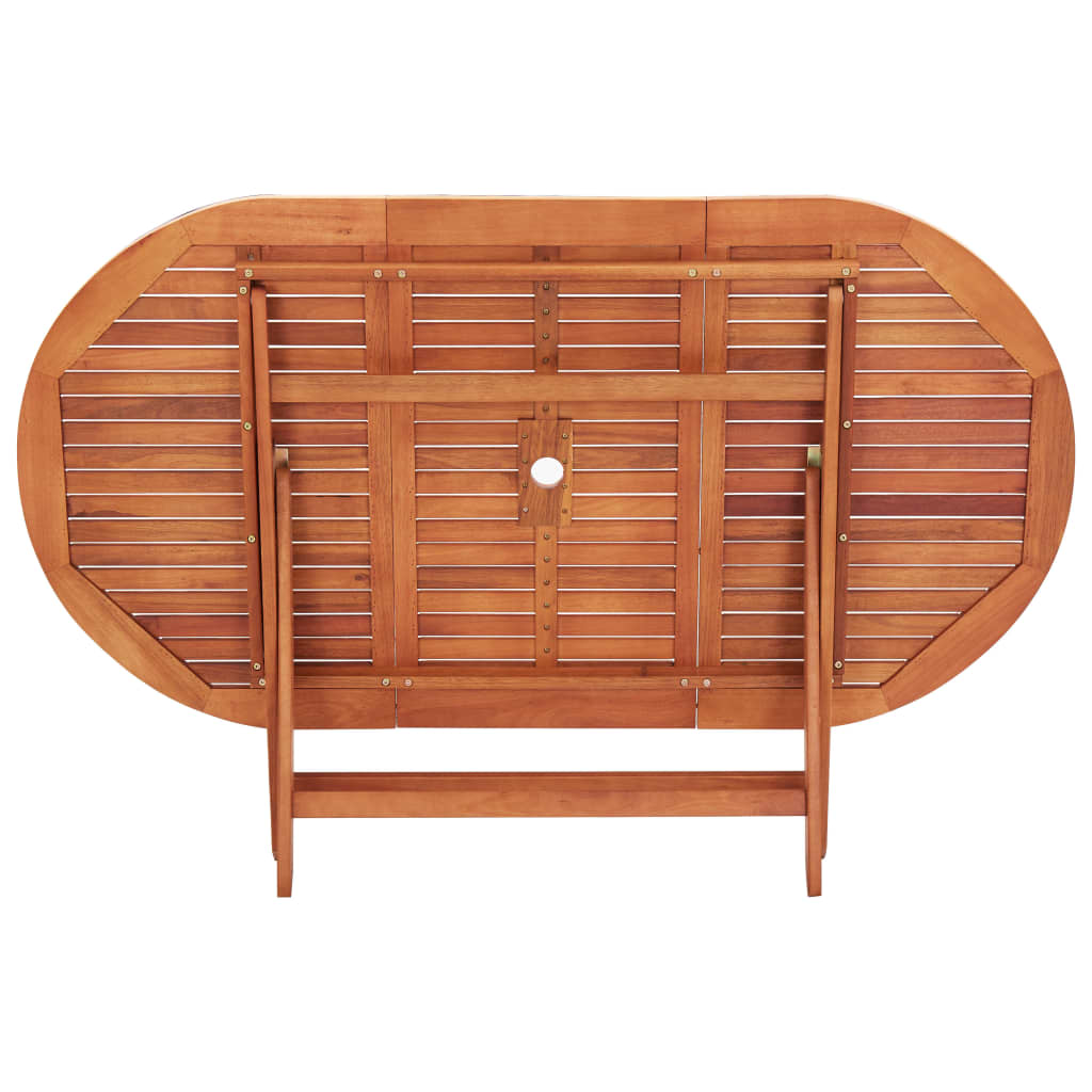 Set Mobilier De Exterior Pliabil, 7 Piese, Lemn Masiv Eucalipt