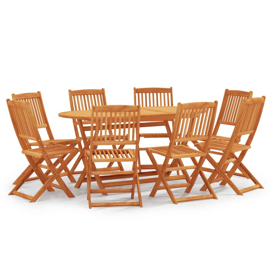 Set Mobilier De Exterior Pliabil, 7 Piese, Lemn Masiv Eucalipt