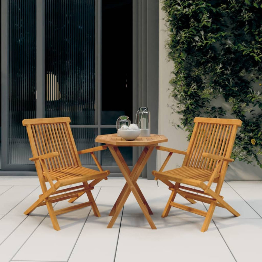 Set Mobilier De Grădină, 3 Piese, Lemn Masiv De Tec