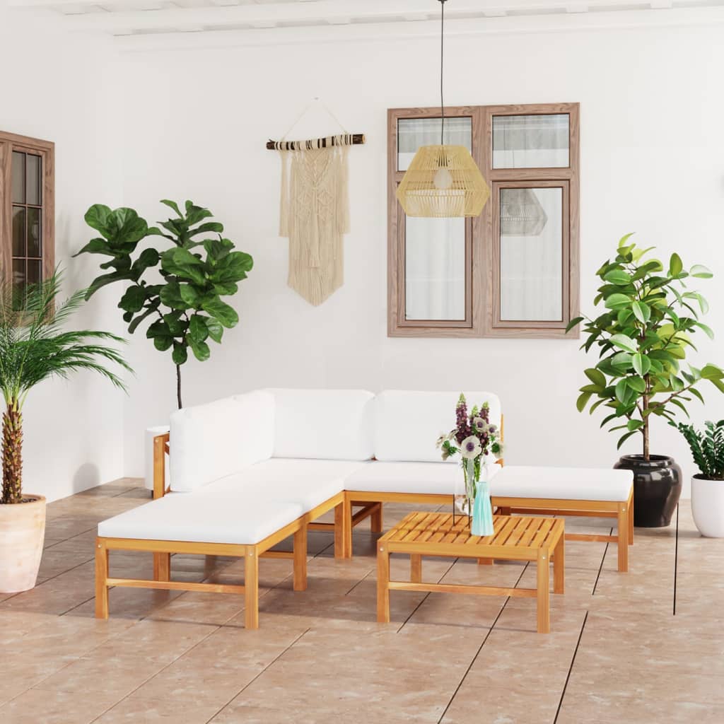 Set Mobilier Grădină Cu Perne , 4 Piese, Lemn Masiv De Tec