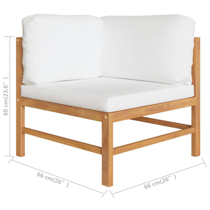 Set Mobilier Grădină Cu Perne , 4 Piese, Lemn Masiv De Tec
